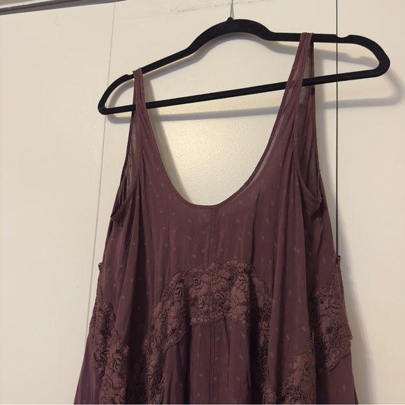 Intimately Free People Lace Trim Mini Dress | Burgundy - Picture 3 of 5